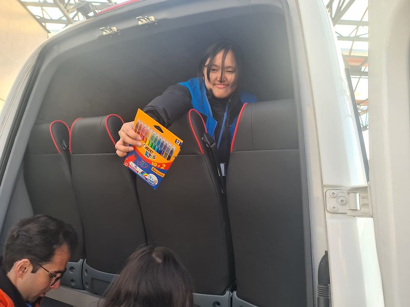 Emergency relief supplies being delivered