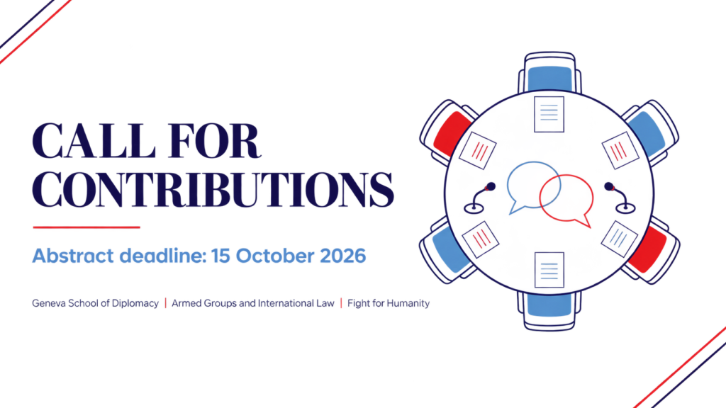 GSD Co-Launches Call for Contributions on Diplomacy and Non-State Armed Actors